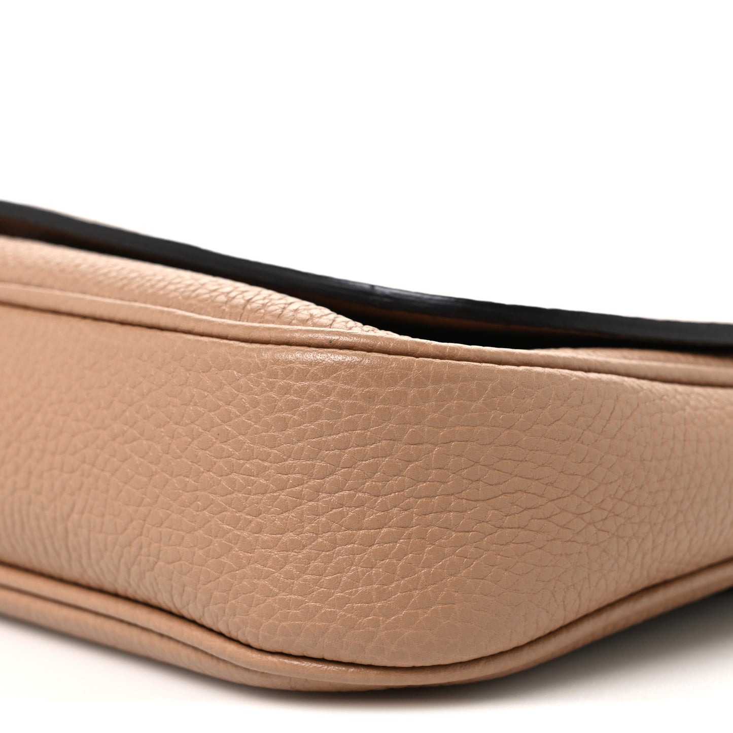 Pebbled Calfskin Medium Soho Flap Crossbody Camelia