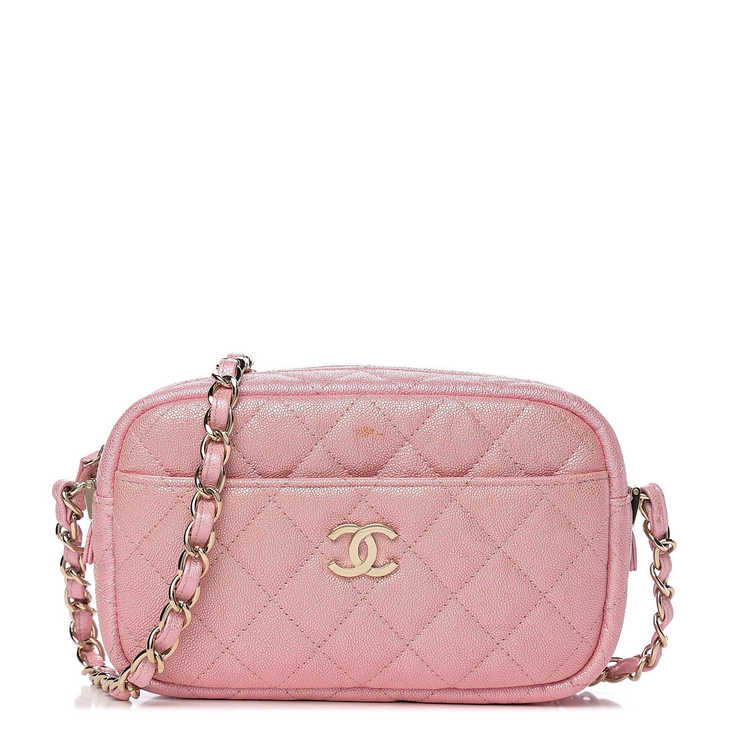 Chanel Iridescent Caviar Quilted Small Timeless Camera Case Pink 1 of 11
