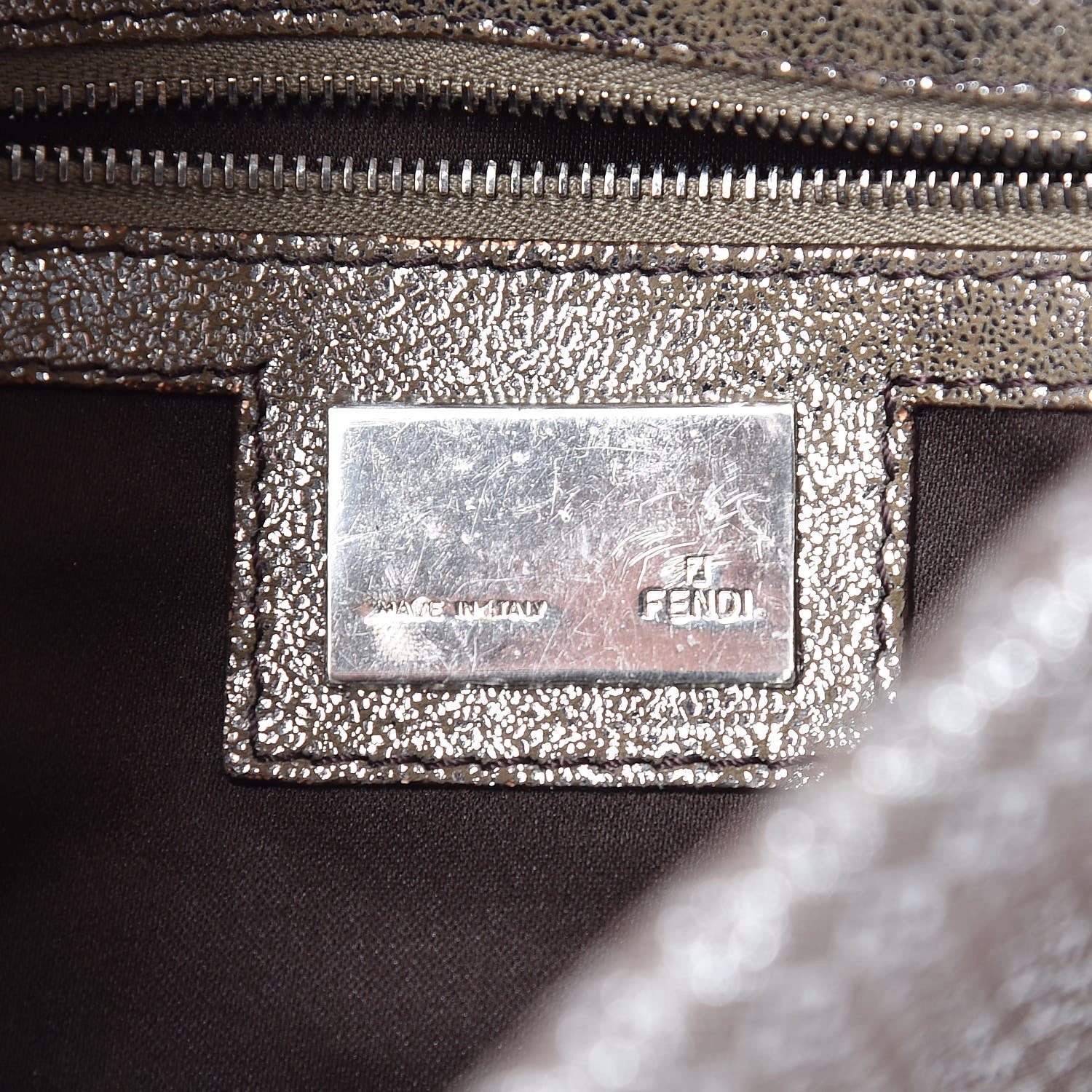 Fendi Metallic Zucchino Baguette Silver 6 of 12