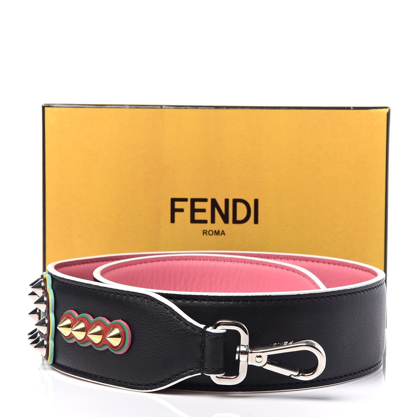 Vitello Dolce Fun Fair Metal Studded Strap You Black Multicolor