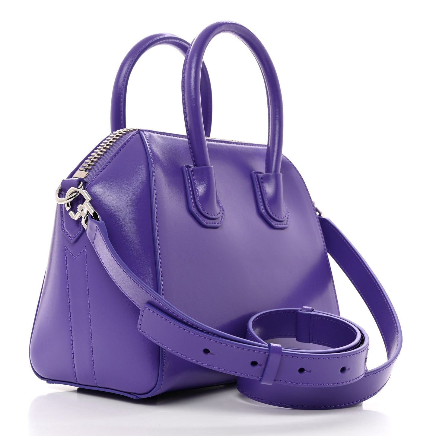 Shiny Lord Calfskin Mini Antigona Ultraviolet