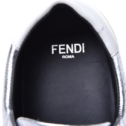 Fendi Metallic Vitello Lurex Rockoclick Slip On Sneakers 35 Silver 6 of 9