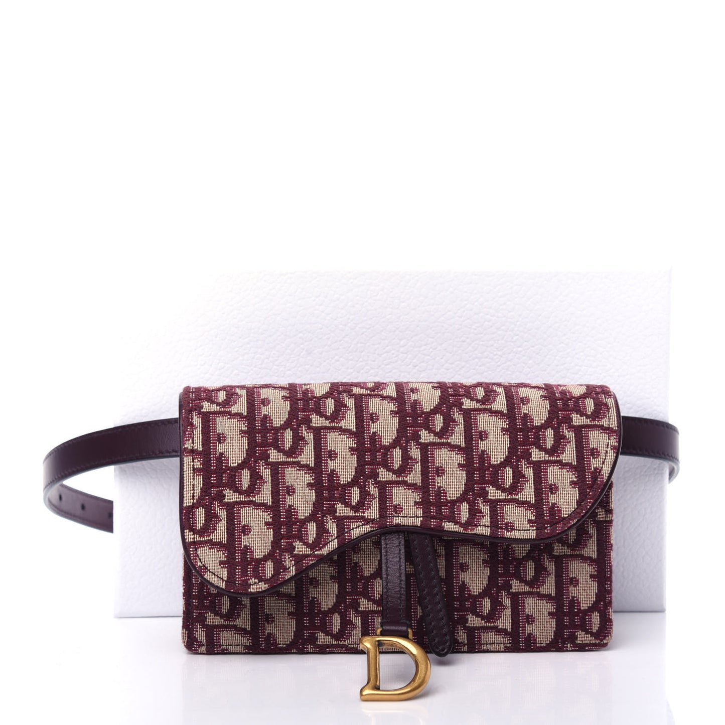Oblique Saddle Belt Bag Bordeaux