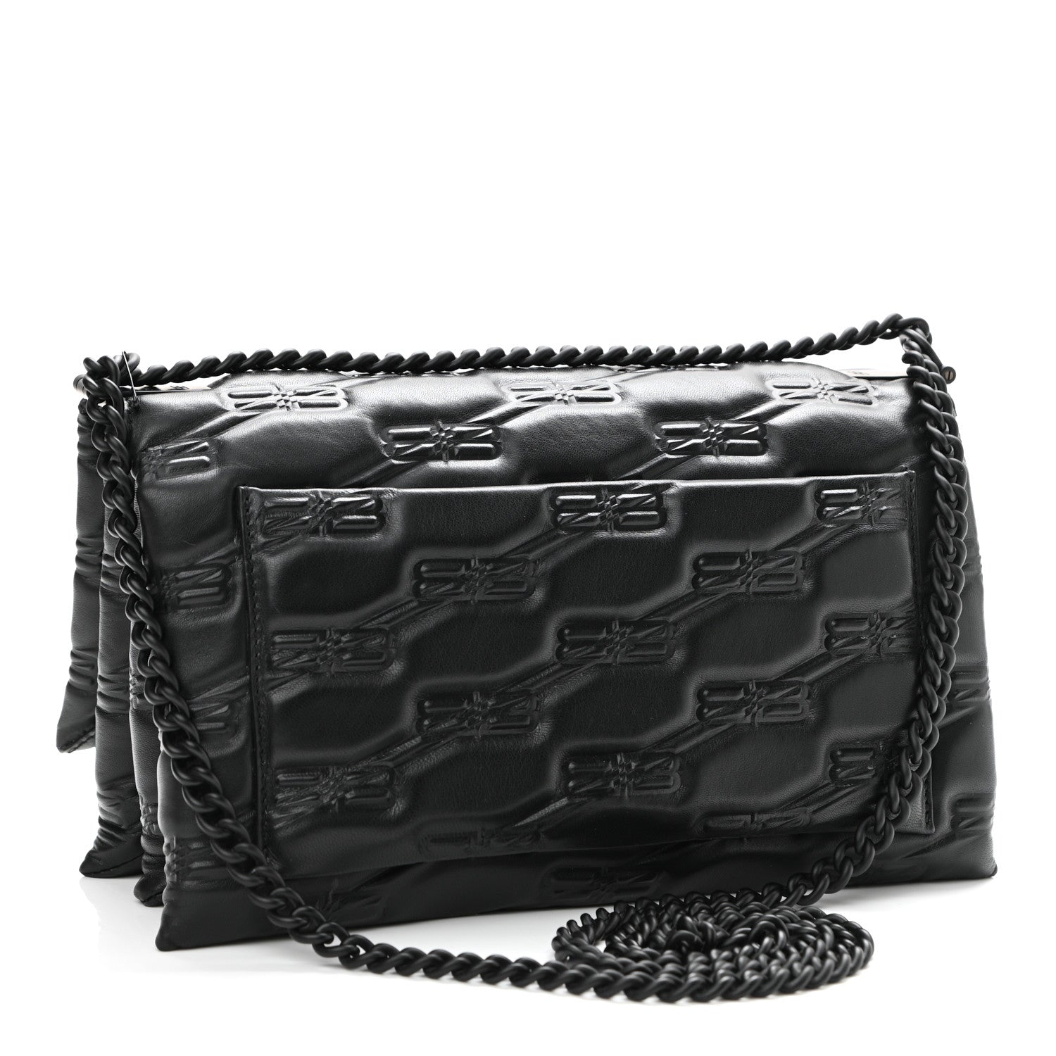 Balenciaga Nappa BB Monogram Embossed Medium Triplet Bag Black 3 of 10