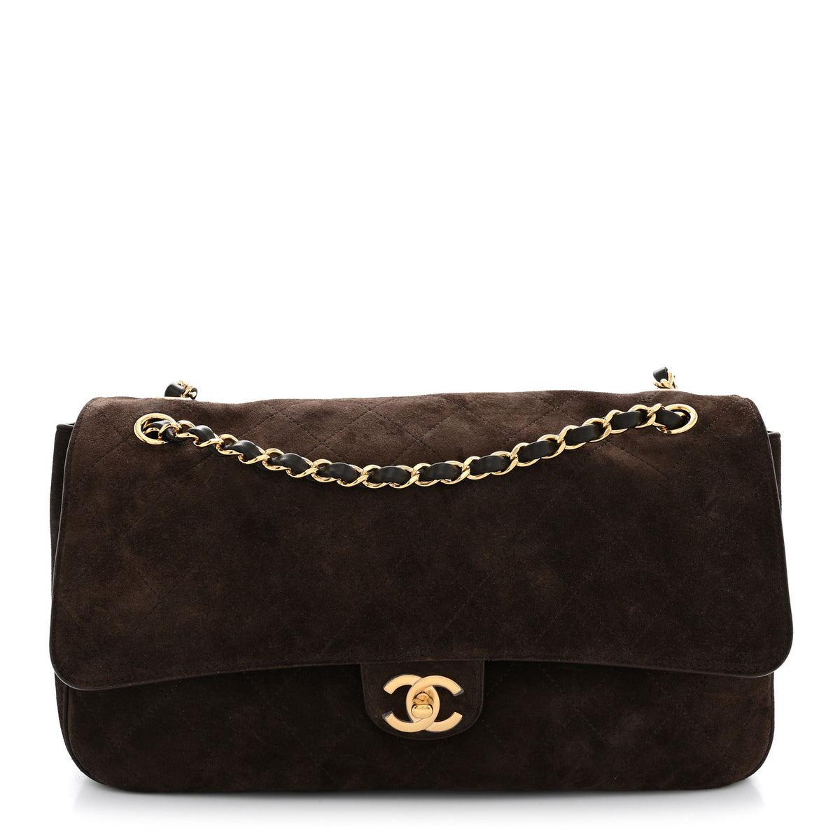 Chanel Suede Calfskin Small Souplissimo Maxi Flap Dark Brown 1 of 11