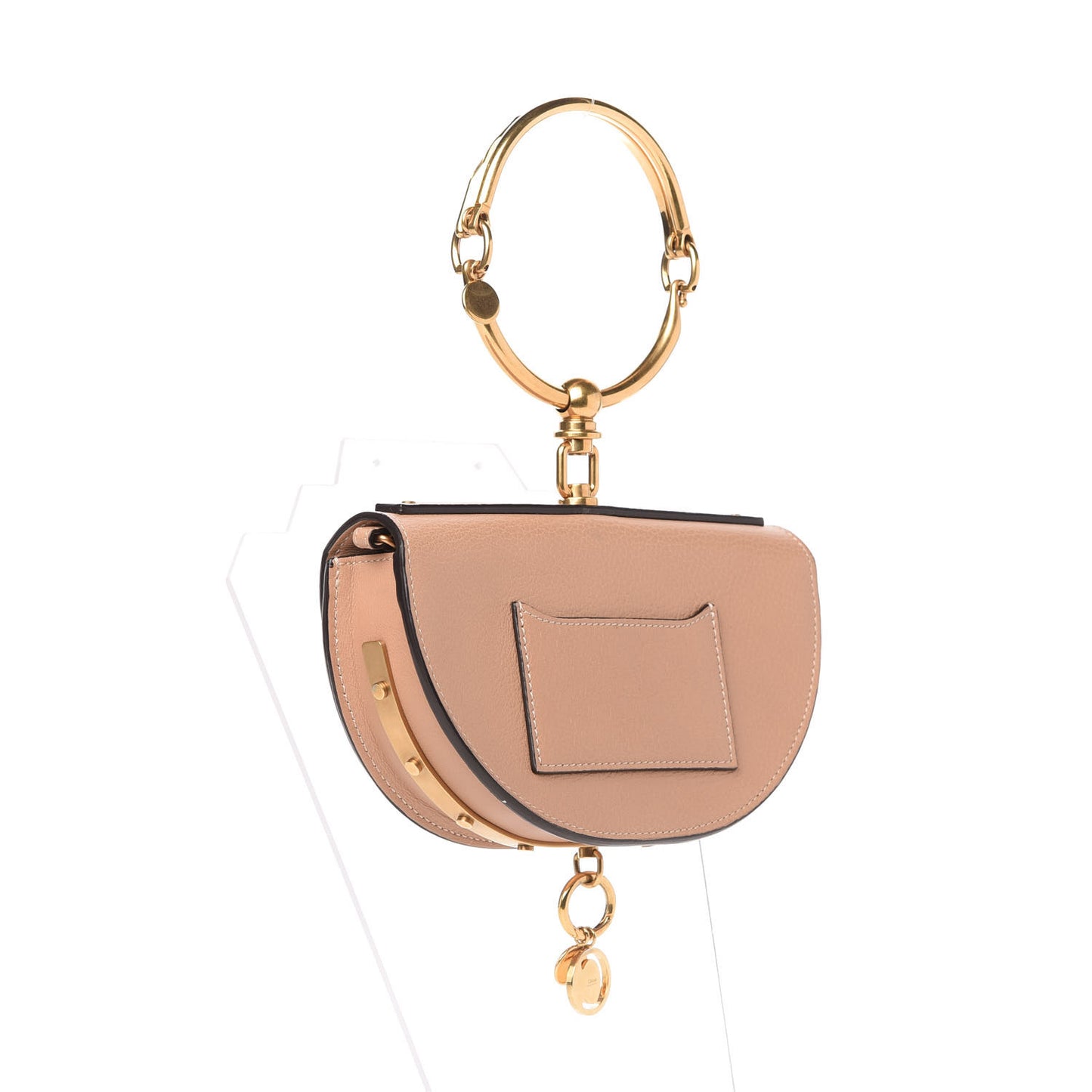 Calfskin Small Nile Bracelet Minaudiere Bag Biscotti Beige