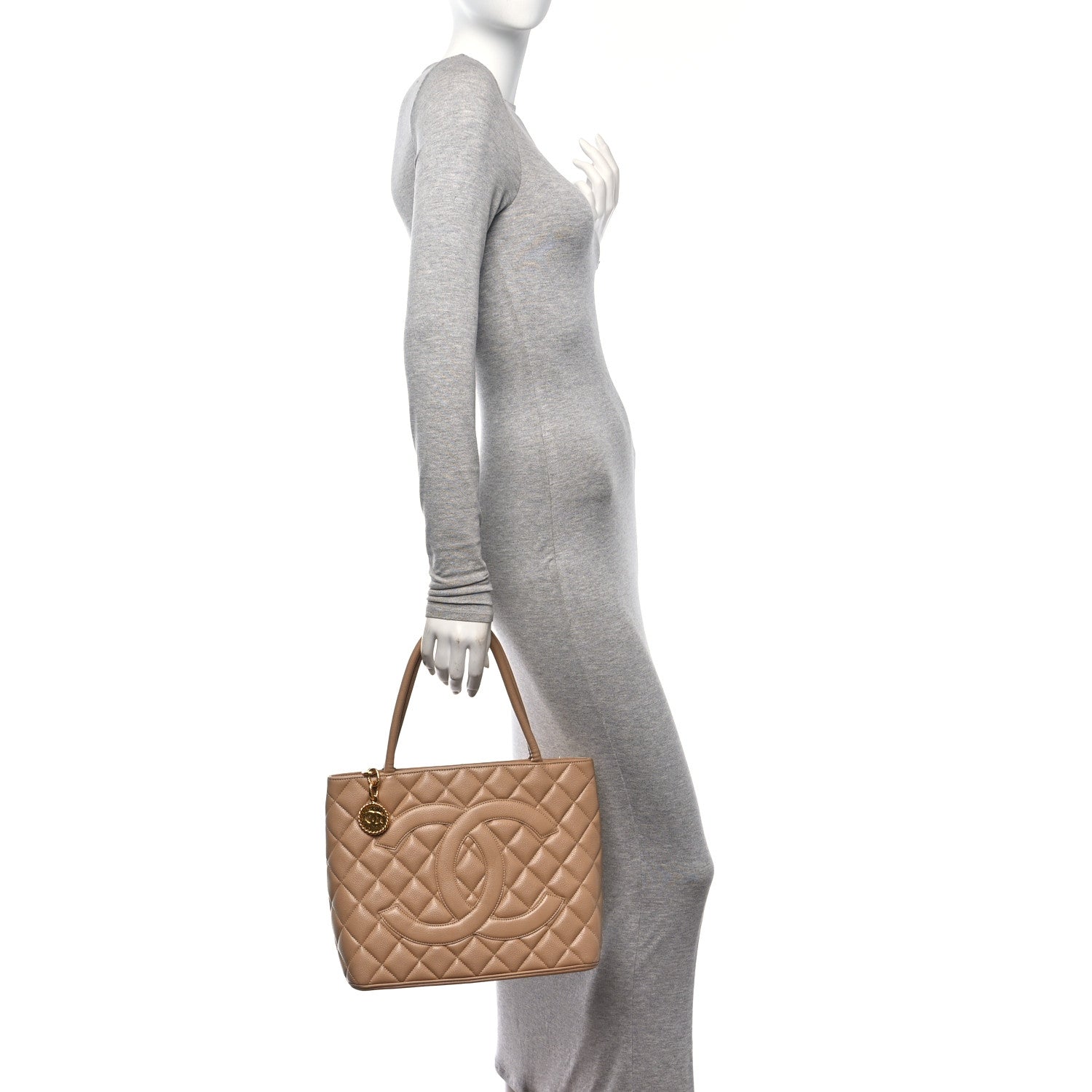 Chanel Caviar Quilted Medallion Tote Beige 2 of 10