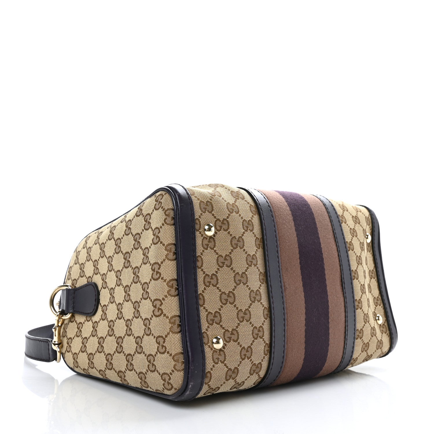 Gucci Monogram Vintage Web Medium Boston Dark Purple 4 of 11