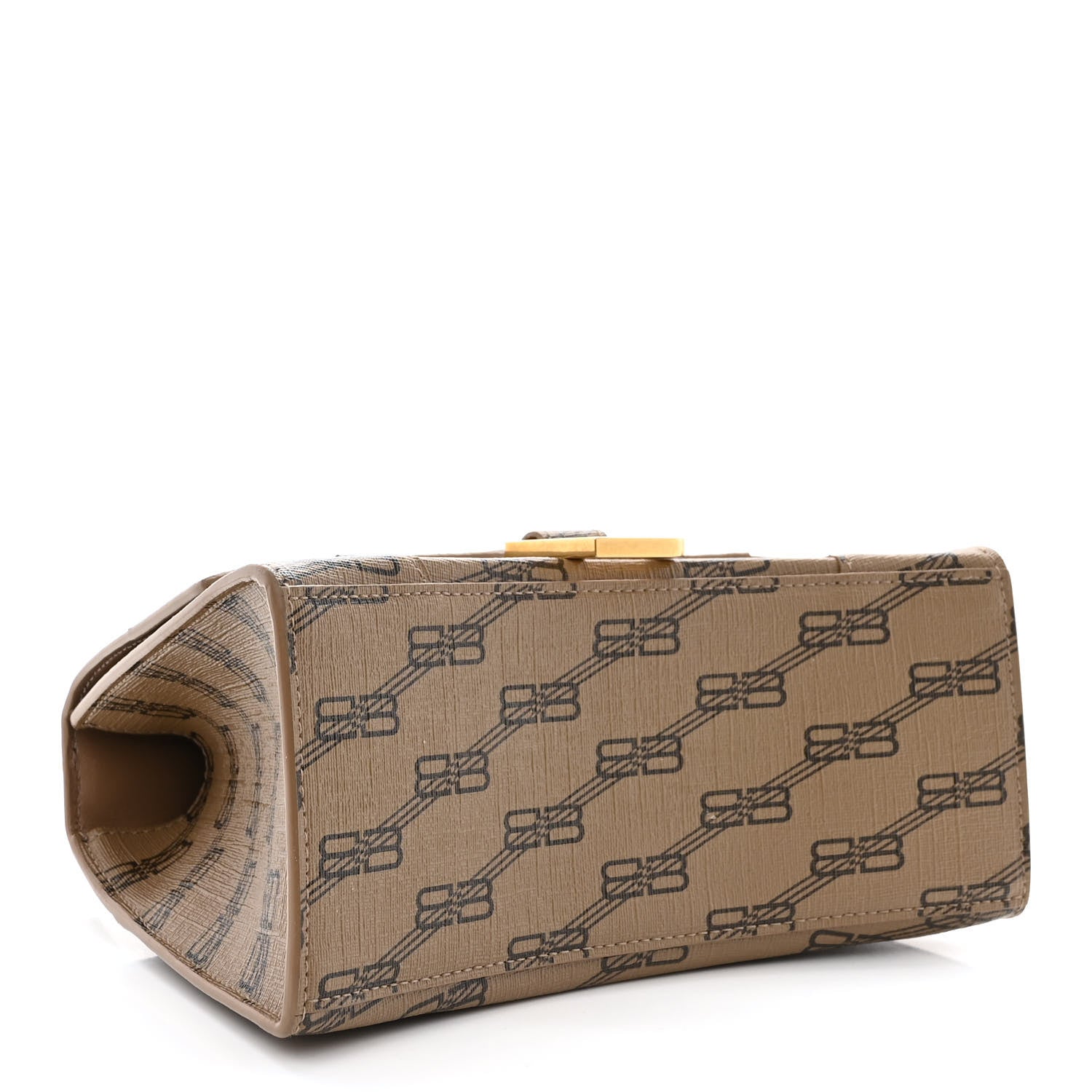 Balenciaga Coated Canvas BB Monogram Small Hourglass Top Handle Bag Beige Brown 4 of 11