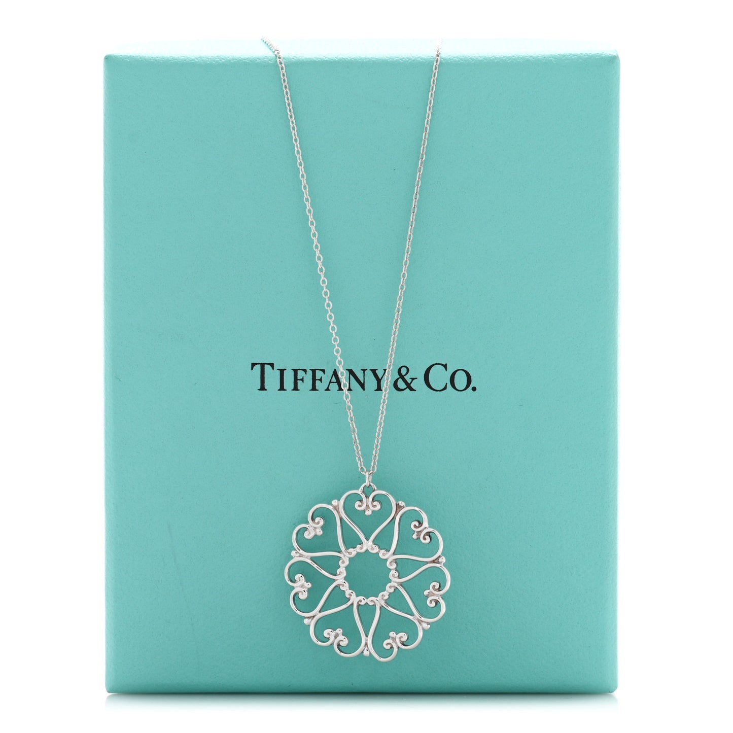 Sterling Silver Paloma Picasso Hearts Medallion Pendant Necklace