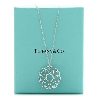 Tiffany Sterling Silver Paloma Picasso Hearts Medallion Pendant Necklace 5 of 5
