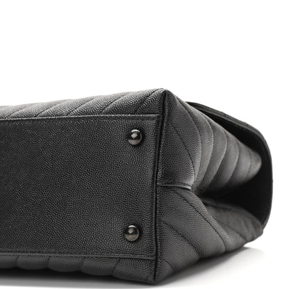 Chanel Caviar Chevron Quilted Small Coco Handle Flap So Black 9 of 9