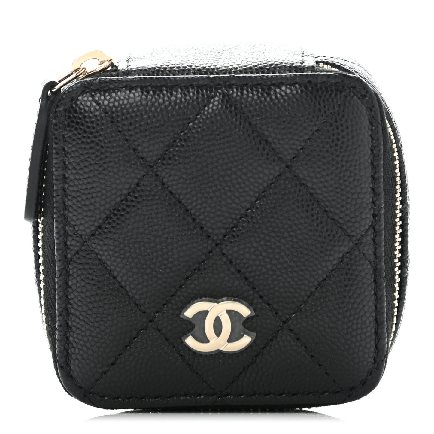 Caviar Quilted Jewelry Travel Case Black