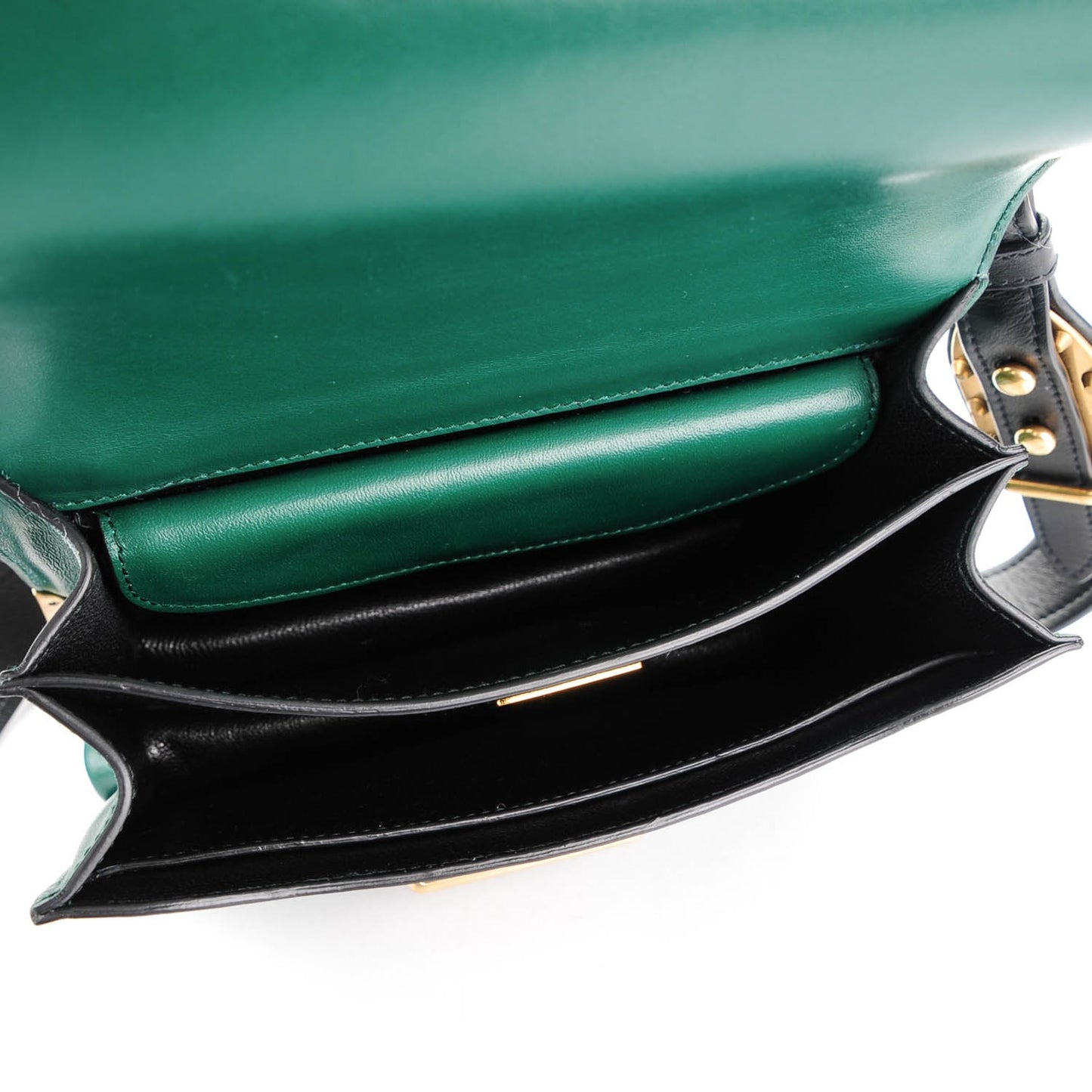 City Calf Saffiano Cahier Bag Billiard Green Black