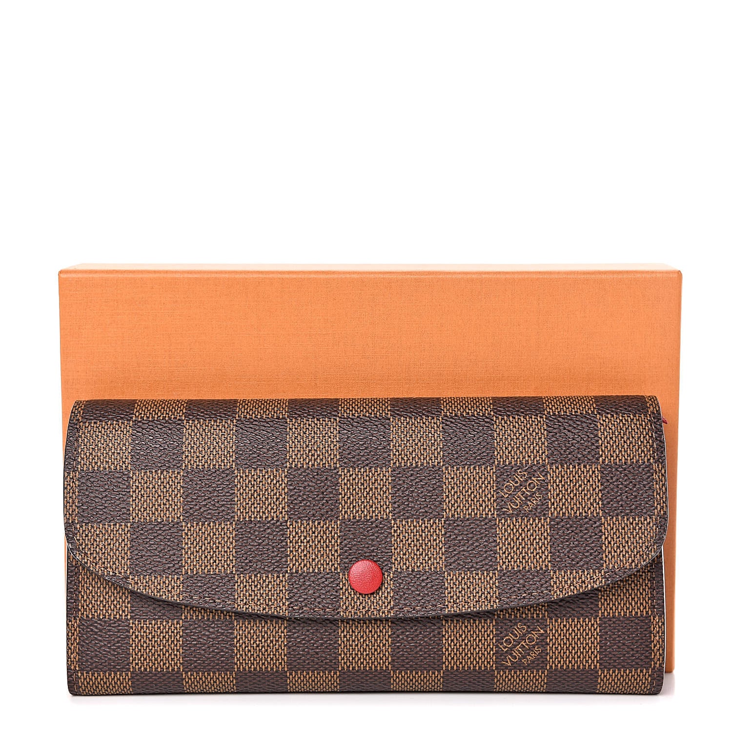 Louis Vuitton Damier Ebene Emilie Wallet Red 8 of 8