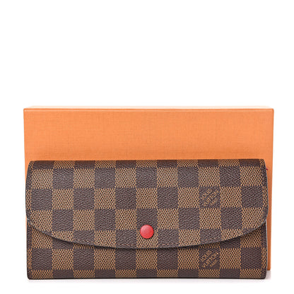 Louis Vuitton Damier Ebene Emilie Wallet Red 8 of 8