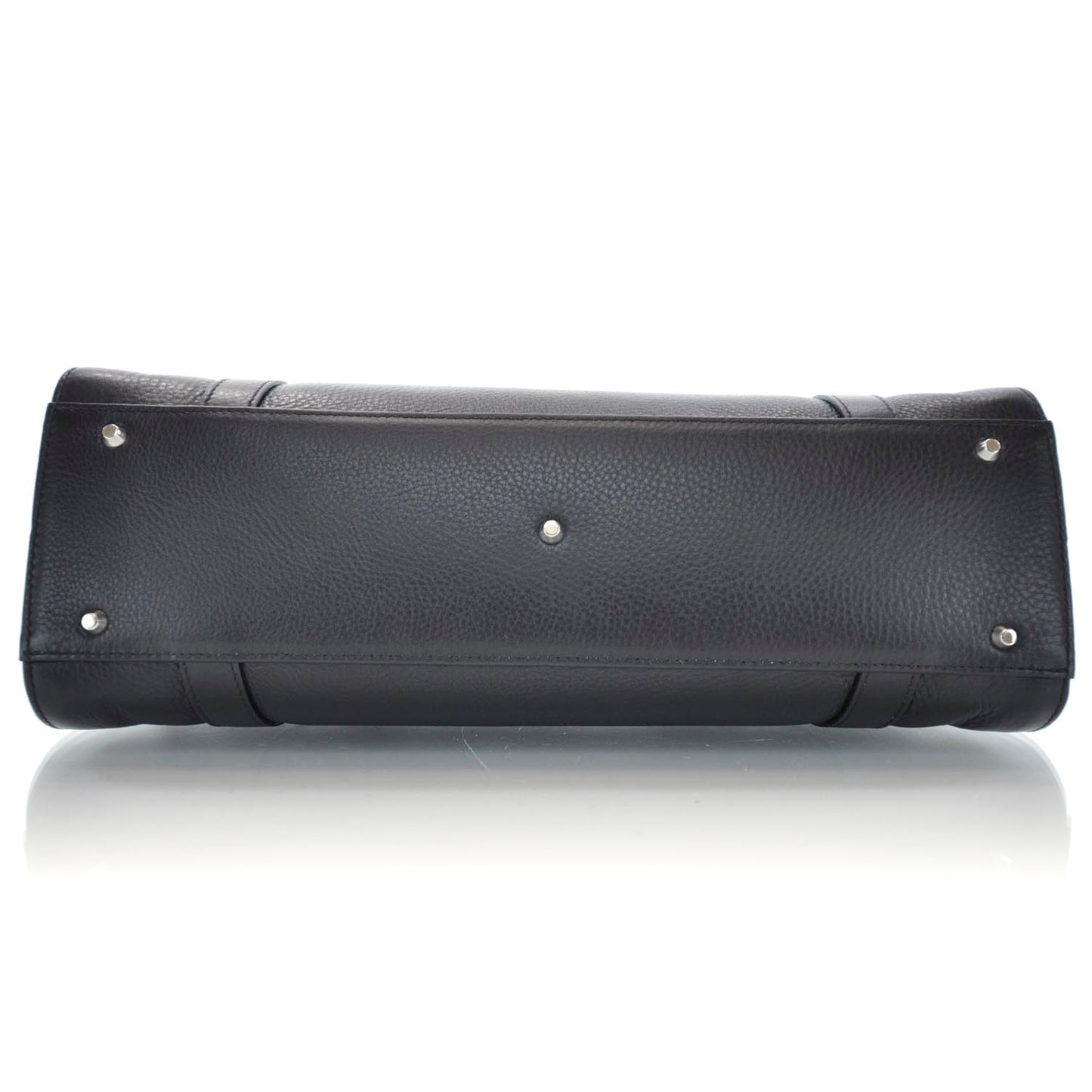 Leather Logo Charms Satchel Black