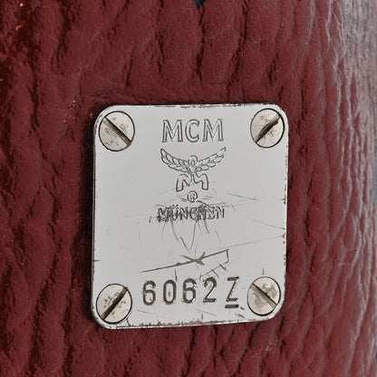 MCM Metallic Visetos Medium Anya Shopper Tote Scooter Red 6 of 15