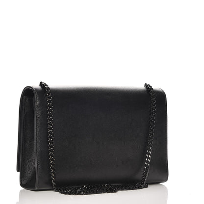 Saint Laurent Grain De Poudre Medium Classic Monogram Kate Satchel Black 3 of 6
