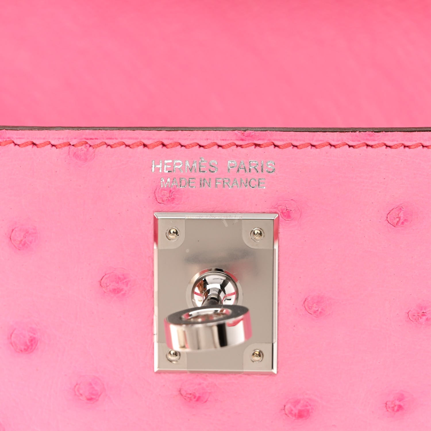 Hermes Ostrich Kelly Danse II Belt Bag Rose Bubblegum 6 of 11