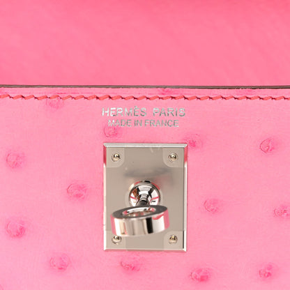 Hermes Ostrich Kelly Danse II Belt Bag Rose Bubblegum 6 of 11