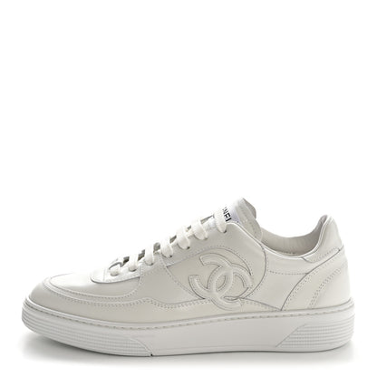 Chanel Calfskin Womens CC Sneakers 40 White 1 of 10