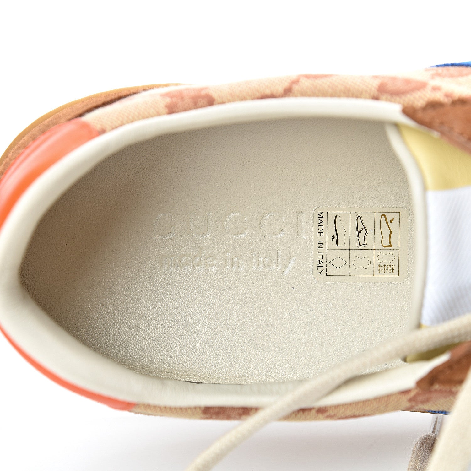 Gucci GG Monogram Suede Web Mens G74 Sneakers 9.5 Beige Ruggine Cuir 7 of 10
