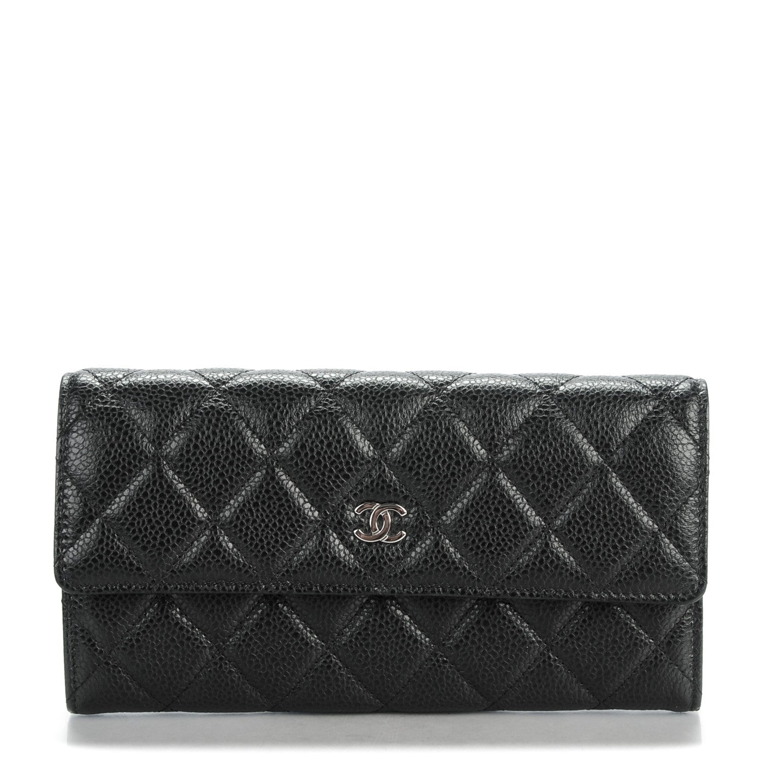 Chanel Caviar Quilted Long Flap Wallet Black 1 of 8