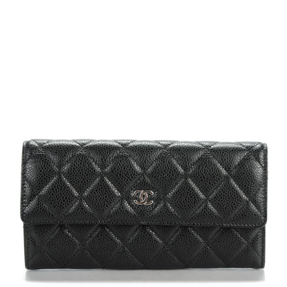 Chanel Caviar Quilted Long Flap Wallet Black 1 of 8