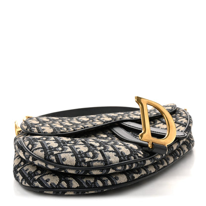 Christian Dior Oblique Saddle Bag Blue 4 of 11