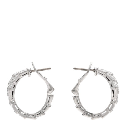 Bulgari 18K White Gold Diamond Serpenti Viper Hoop Pave Earrings 3 of 4