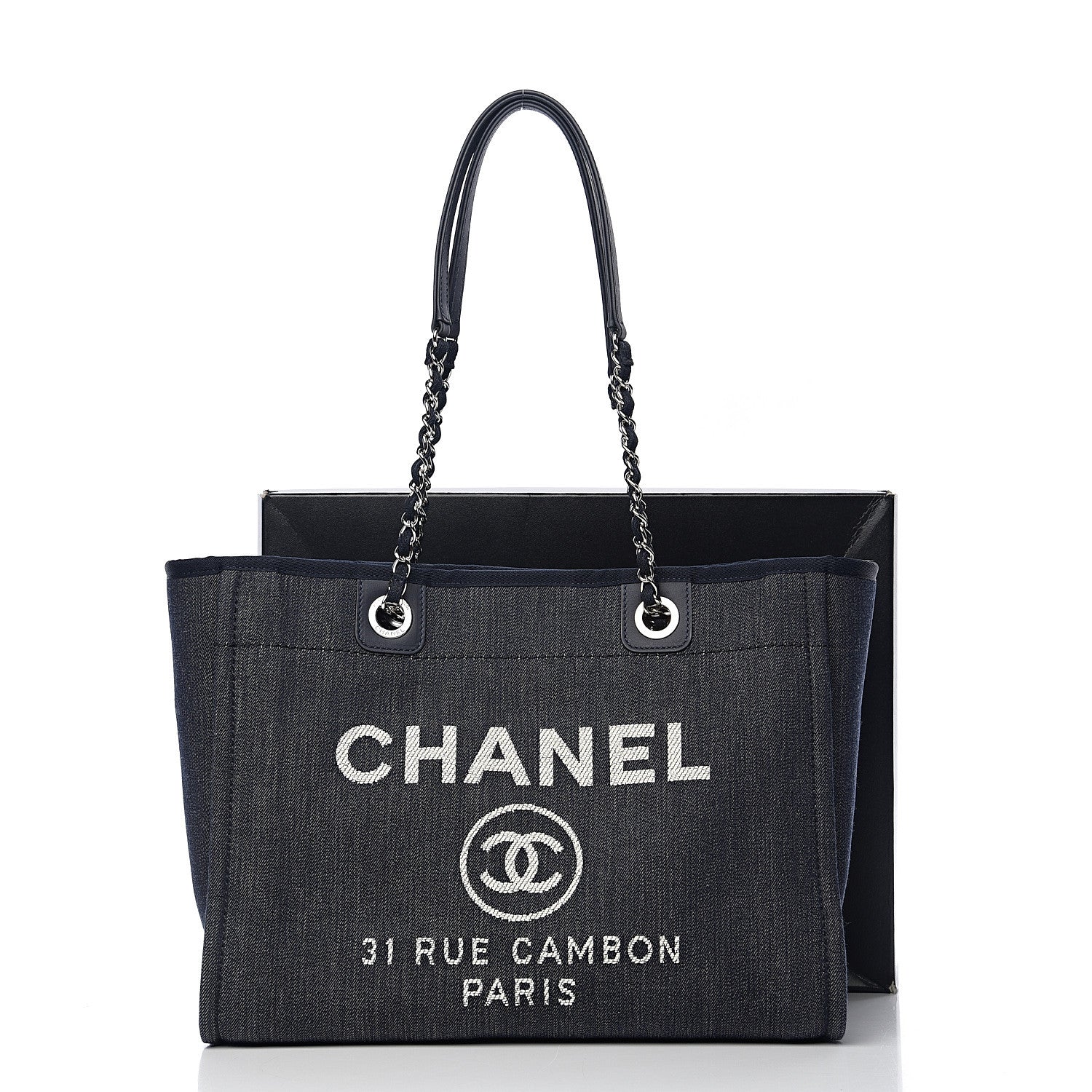 Chanel Canvas Small Deauville Tote Blue 10 of 10
