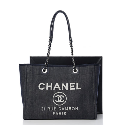 Chanel Canvas Small Deauville Tote Blue 10 of 10