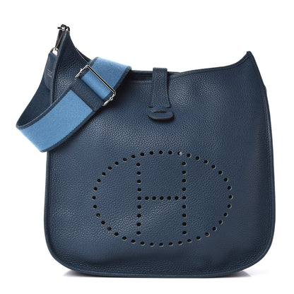 Hermes Taurillon Clemence Amazone Evelyne III GM Colvert Turquoise 1 of 9