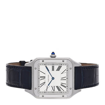 Cartier Stainless Steel Alligator 33.9mm Santos Dumont Manual Winding Watch 2 of 6