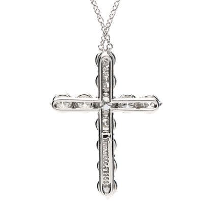 Tiffany Platinum Diamond Large Cross Pendant Necklace 4 of 4