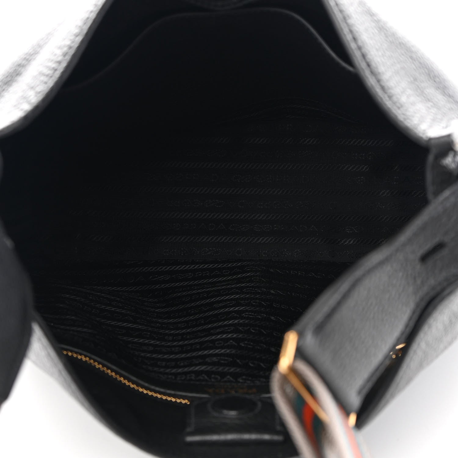 Prada Vitello Daino Hobo Messenger Bag Black 5 of 9
