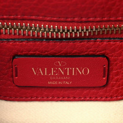 Valentino Garavani Pebbled Calfskin Medium Rockstud Flap Saddle Bag Rosso Valentino 6 of 8