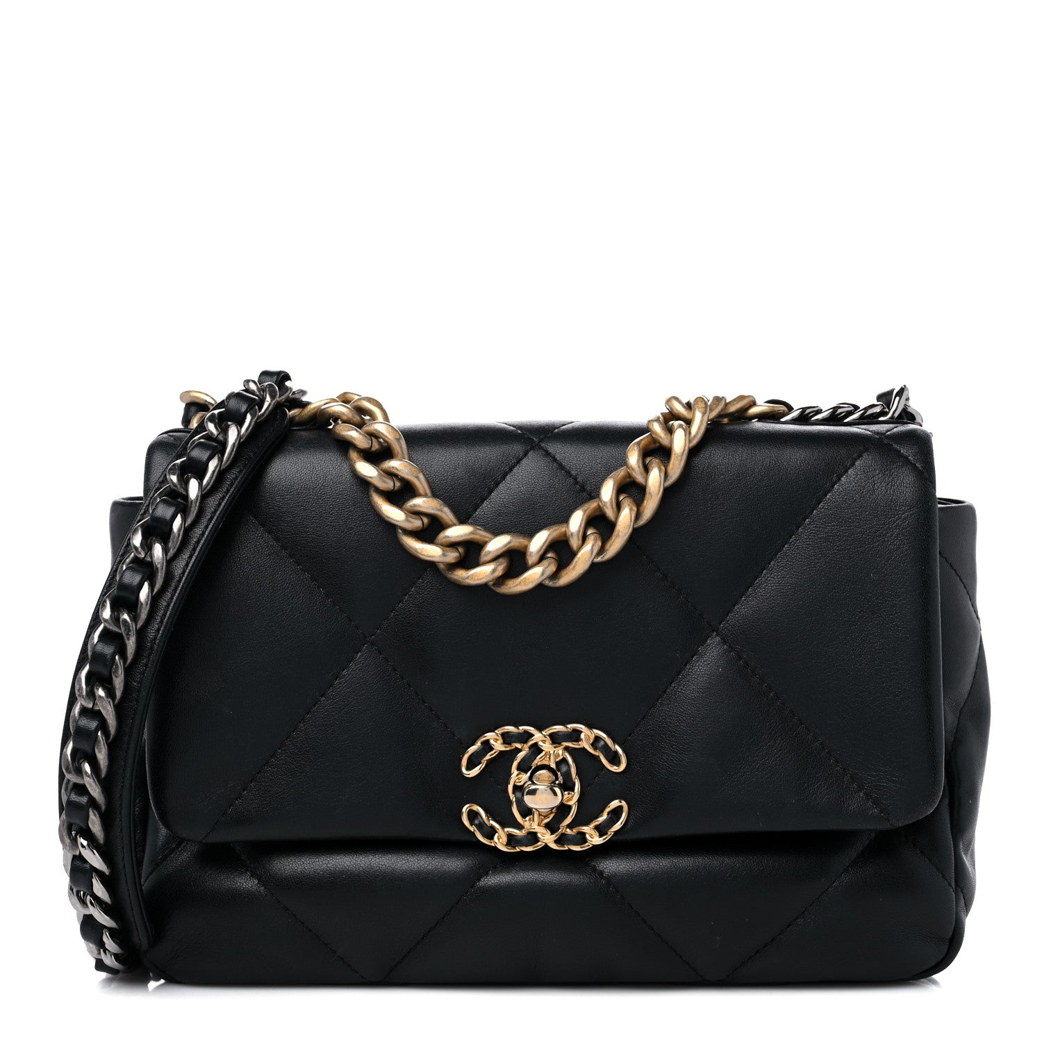 Chanel Goatskin Quilted Medium Chanel 19 Flap Black 1 of 15