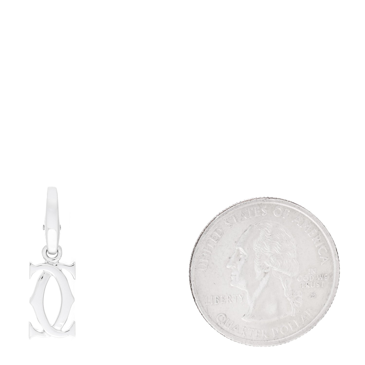 Cartier 18K White Gold Logo Charm 2 of 6