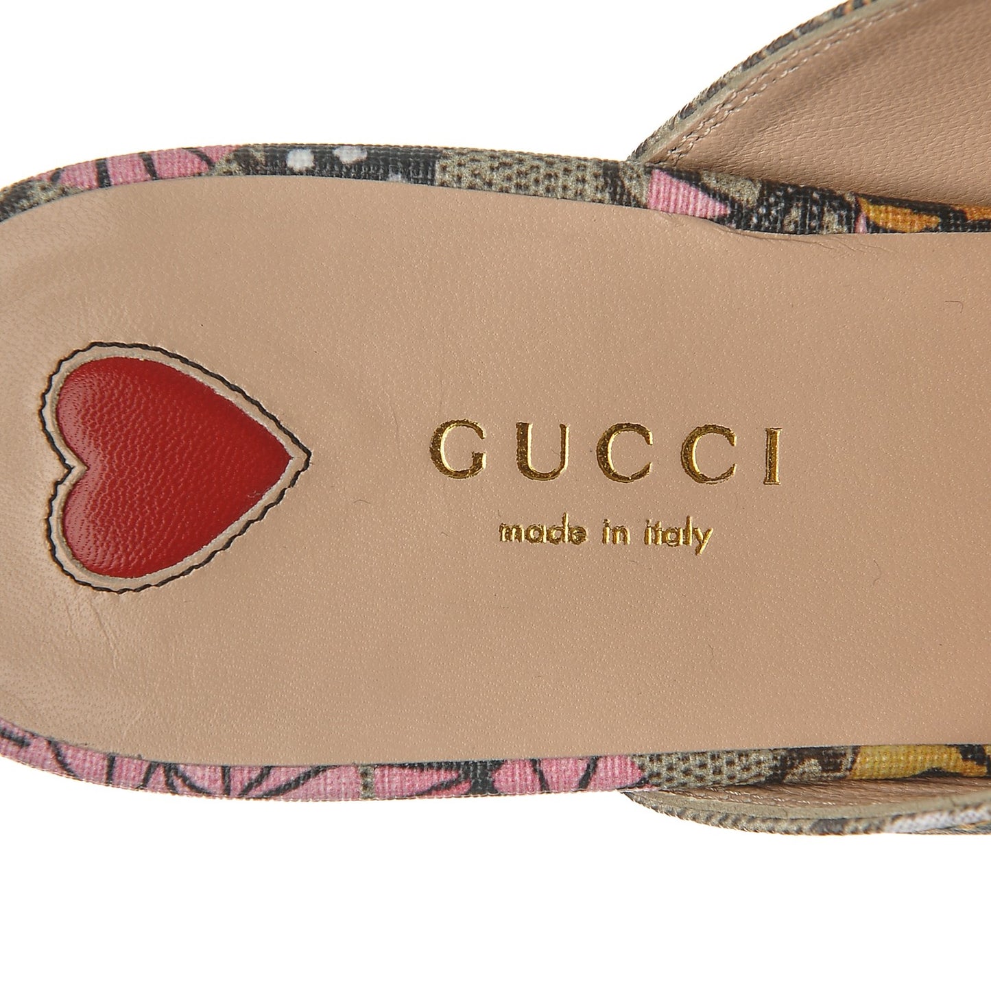 GG Supreme Monogram Bengal Womens Princetown Slippers 37 Beige Crop Pink
