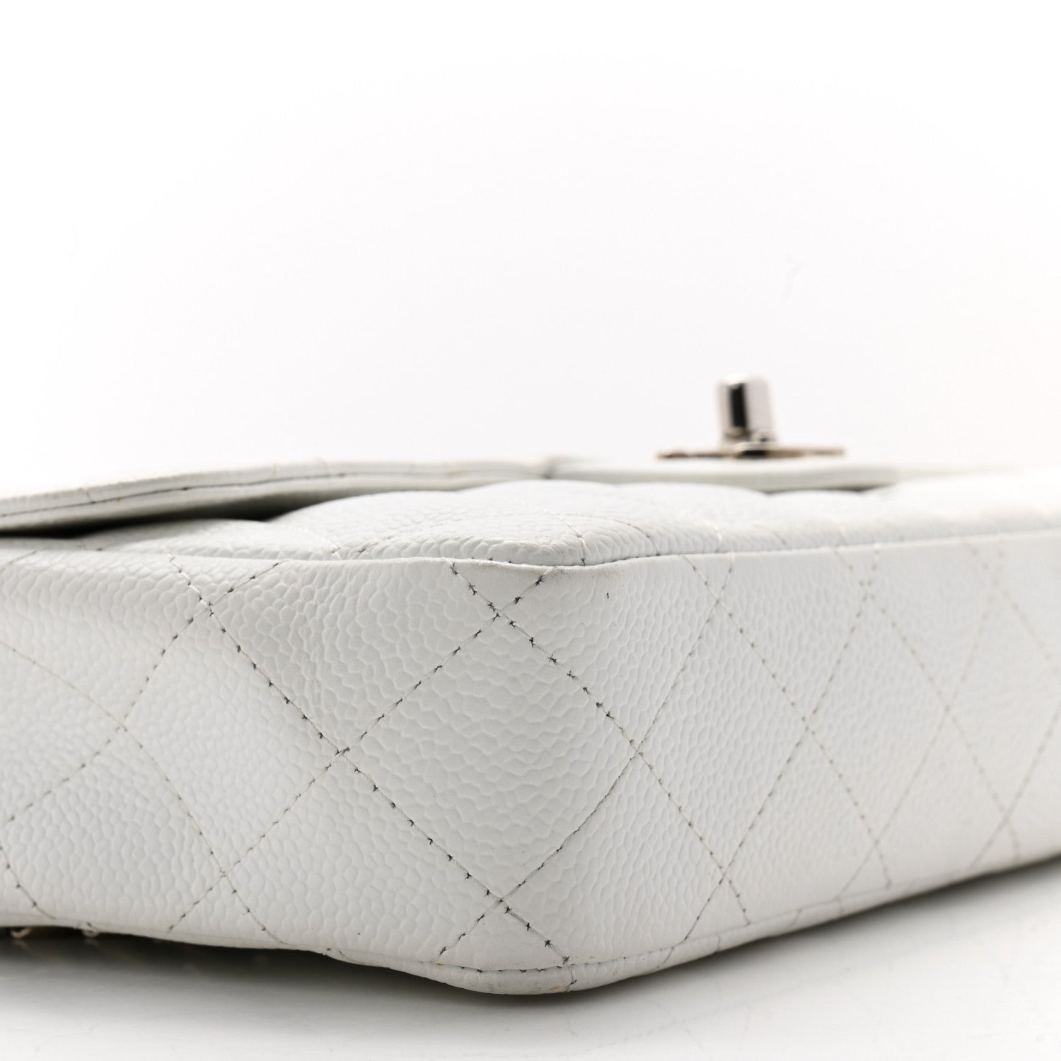Chanel Caviar Quilted East West Flap Bijoux Chain White 9 of 13