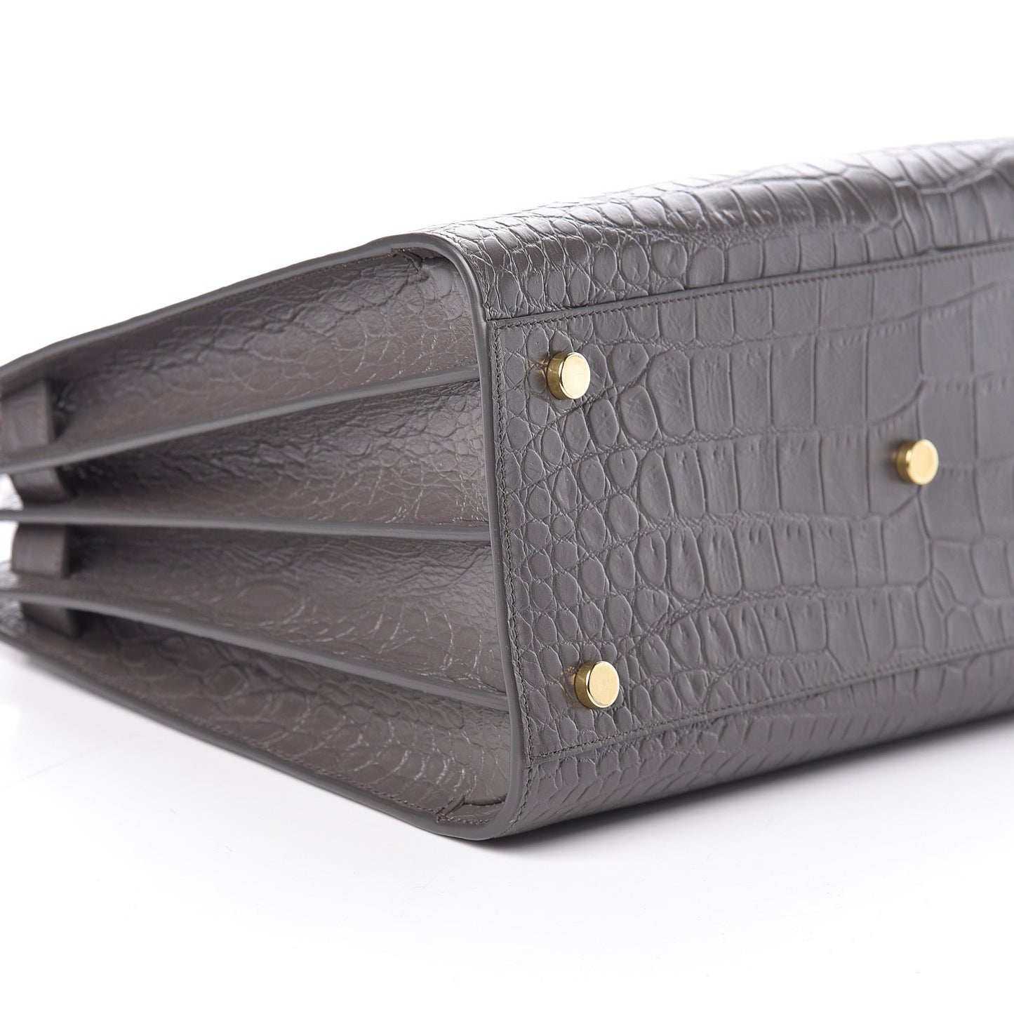 Crocodile Embossed Small Sac De Jour Fog