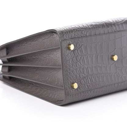 Saint Laurent Crocodile Embossed Small Sac De Jour Fog 7 of 9
