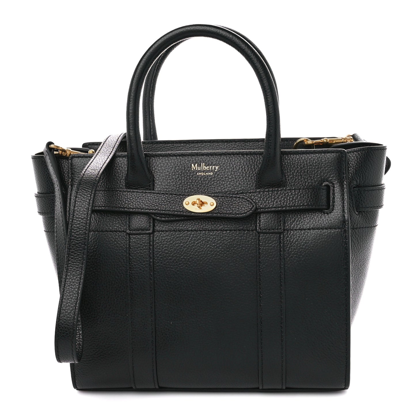 Small Classic Grain Mini Zipped Bayswater Black