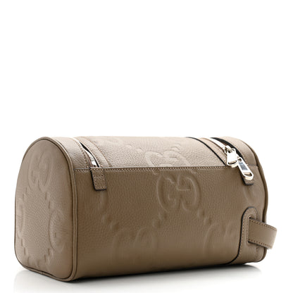 Gucci Piuma Calfskin Jumbo GG Embossed Small Toiletry Case Good Taupe 3 of 9