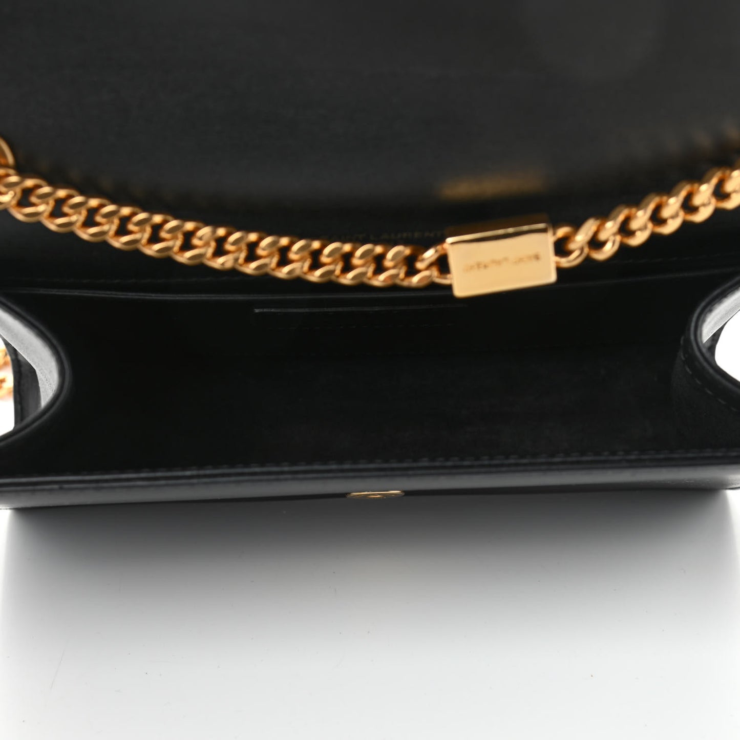 Calfskin Small Classic Monogram Kate Tassel Satchel Black