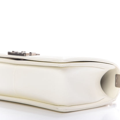 Chanel Calfskin Quilted Medium Boy Flap White 8 of 10