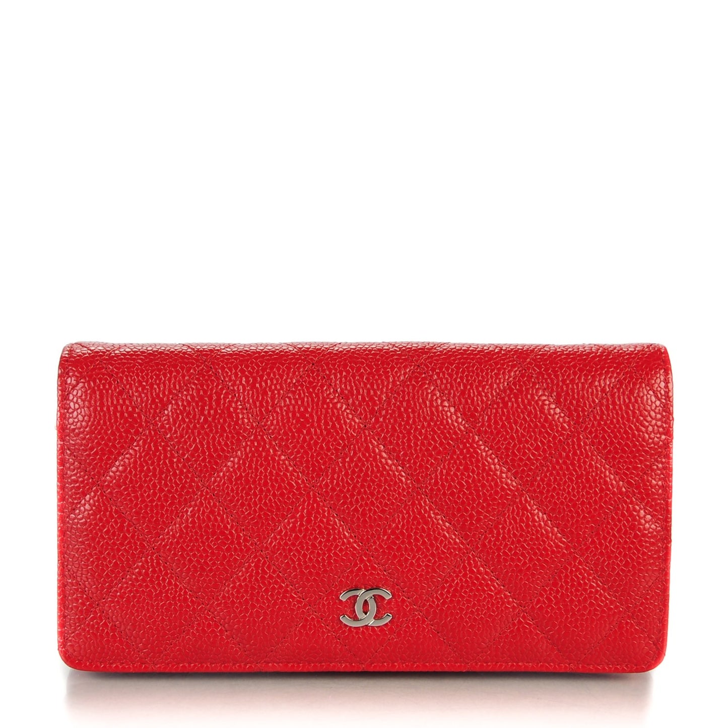Caviar Quilted Yen Wallet Red