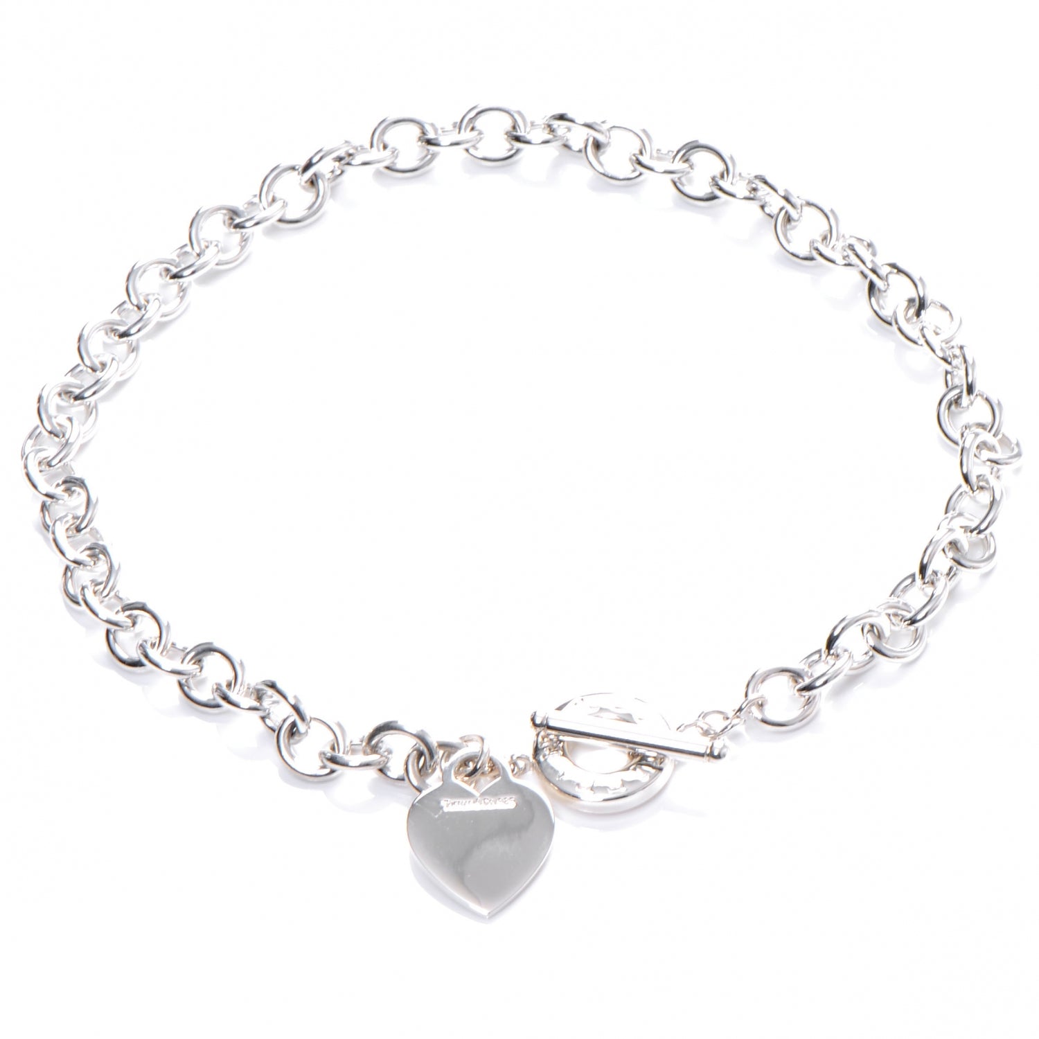 Tiffany Sterling Silver Heart Tag Toggle Necklace 3 of 5